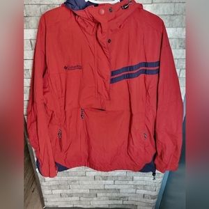 Columbia Packable Windbreaker hooded Rain Jacket‎ size Large Women's